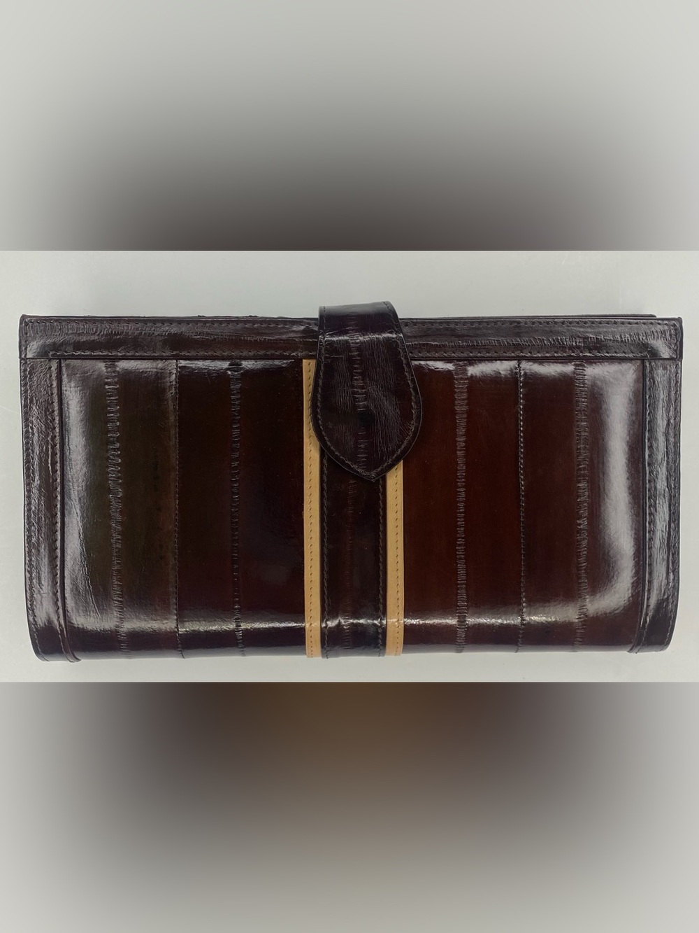 Vintage Eel Skin Large Long Wallet Clutch Style Excellent Condition